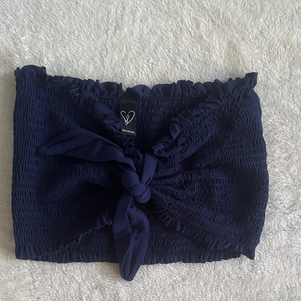 Windsor Deep Blue Smocked Tube Top